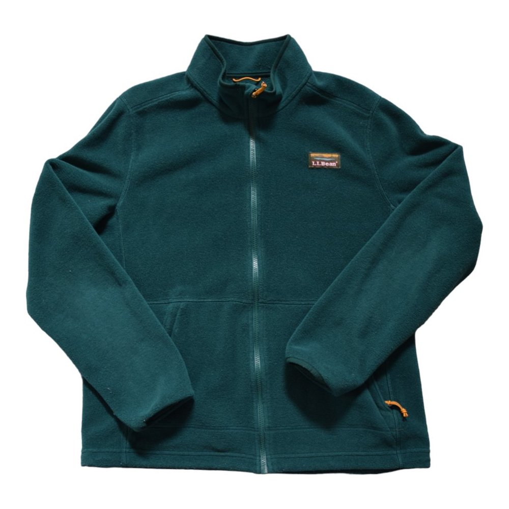 LL Bean Mountain Classic Zip-Up Fleece Jacket, Mens Large, Dark Green #504674